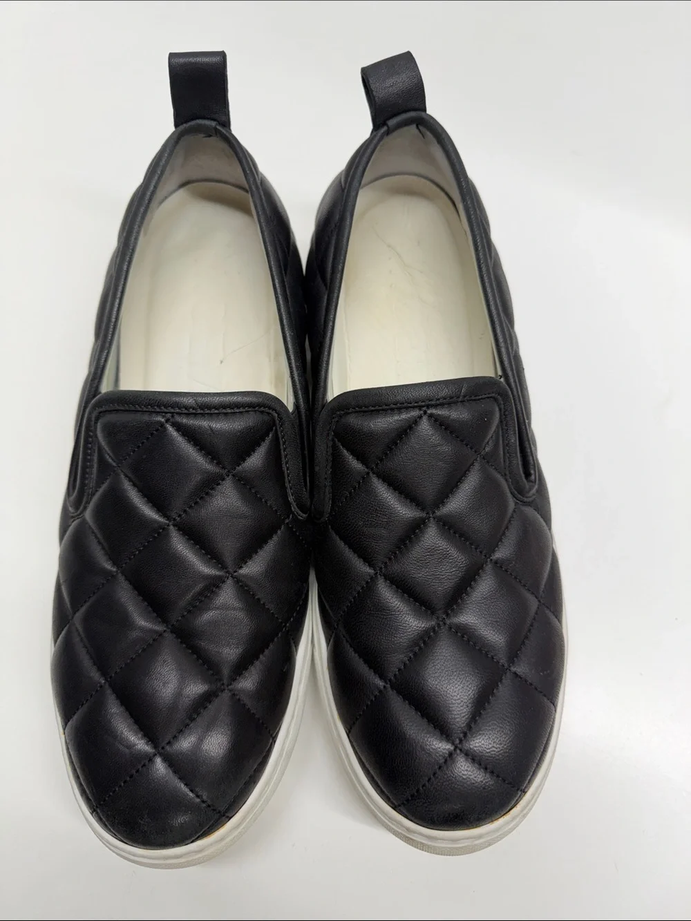 M Gemi Maddalena Quilted Sneakers Slip On Platform Shoes Black White Size 41 10